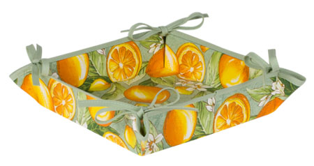 Provencal bread basket (lemons. green) - Click Image to Close